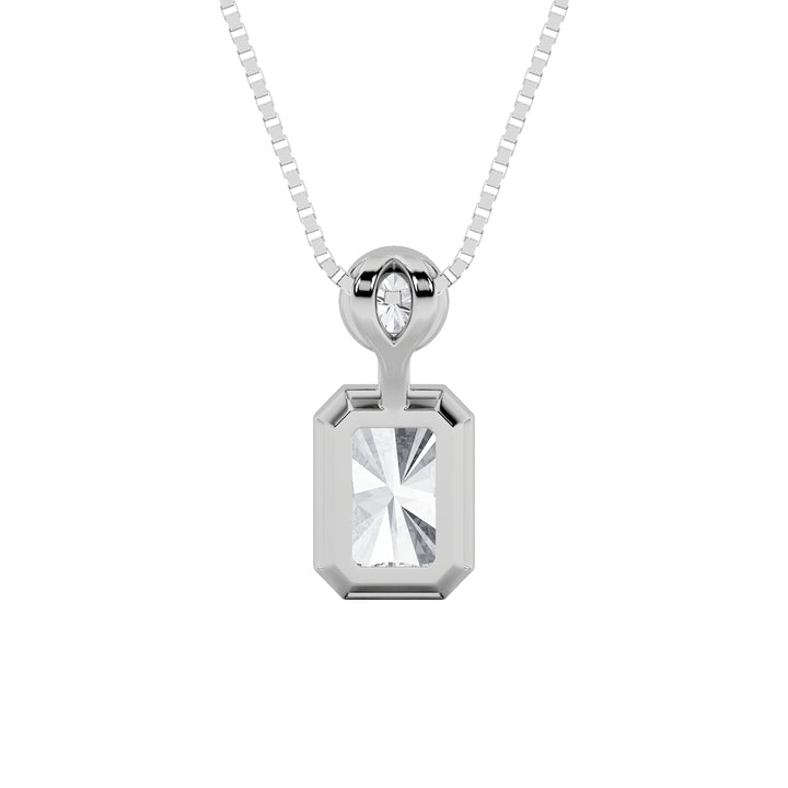 1Cttw Emerald Shaped Lab Grown Diamond (F/VS) Toiet Moi Fashiion Pendant in 14K Gold