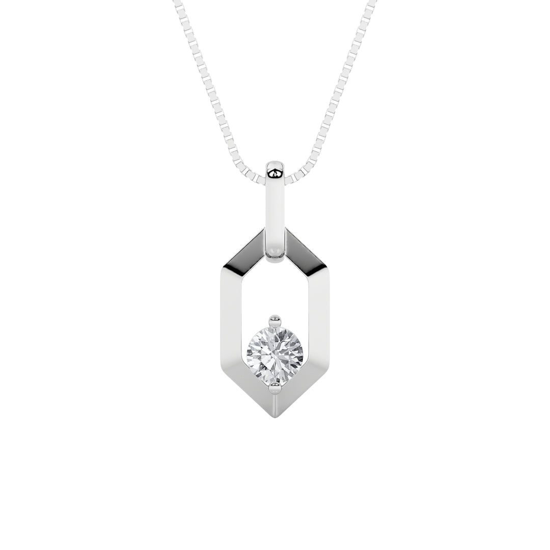 0.25Cttw Round Shaped Lab Grown Diamond (F/VS) Fancy Pendant in 14K White Gold
