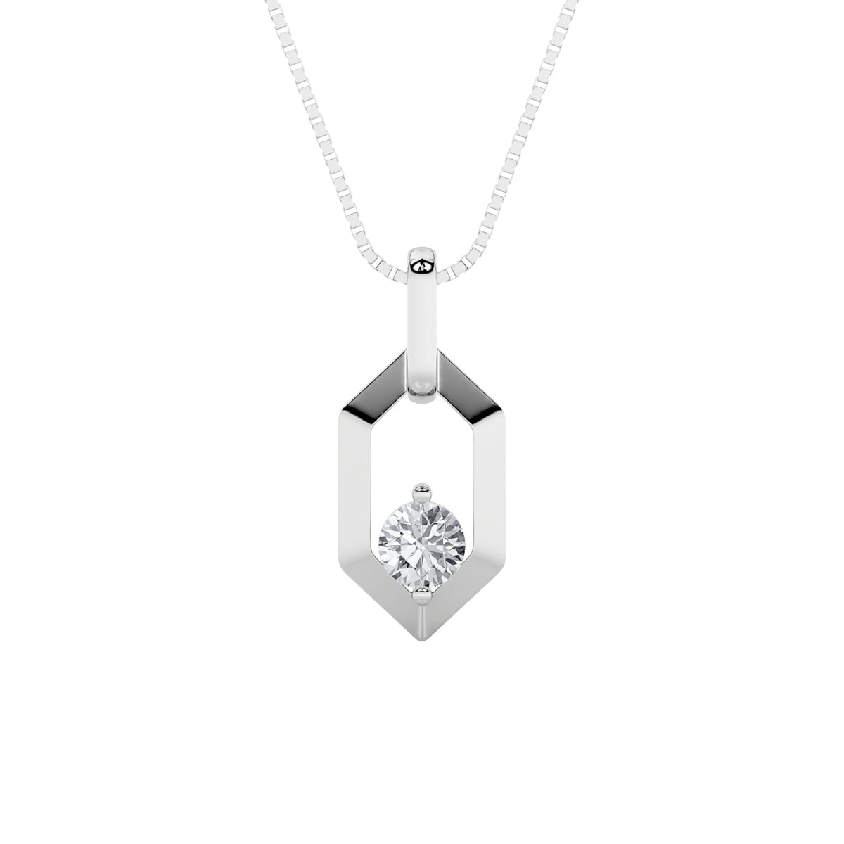 0.25Cttw Round Shaped Lab Grown Diamond (F/VS) Fancy Pendant in 14K White Gold