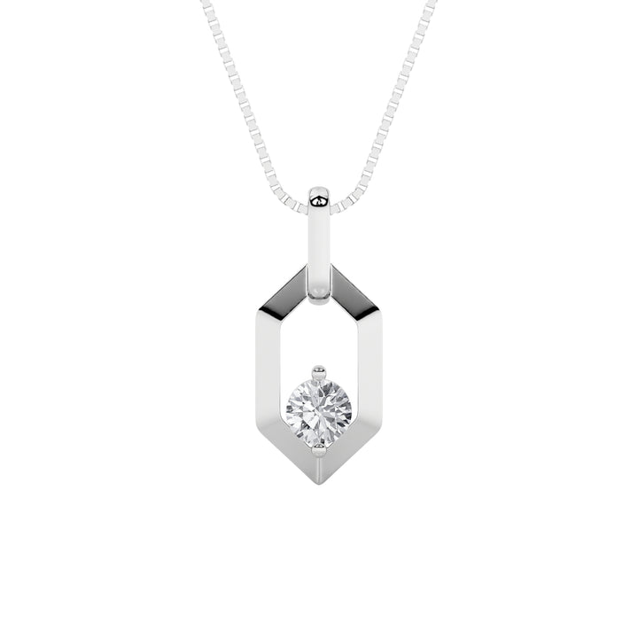 0.25Cttw Round Shaped Lab Grown Diamond (F/VS) Fancy Pendant in 14K White Gold