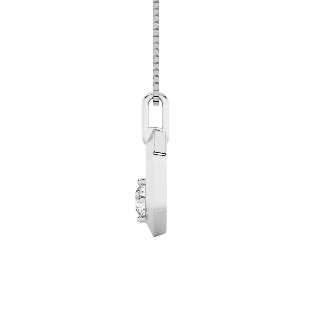 0.25Cttw Round Shaped Lab Grown Diamond (F/VS) Fancy Pendant in 14K White Gold