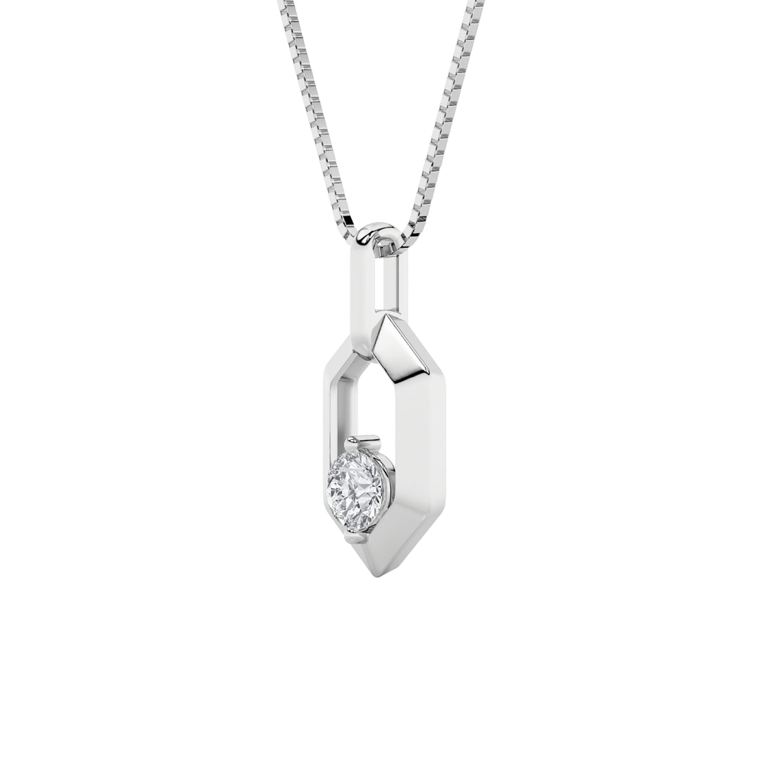 0.25Cttw Round Shaped Lab Grown Diamond (F/VS) Fancy Pendant in 14K White Gold