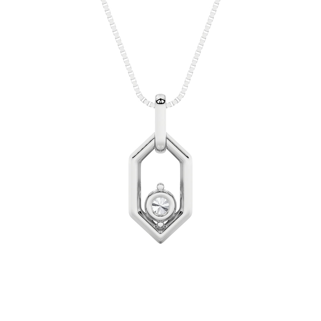 0.25Cttw Round Shaped Lab Grown Diamond (F/VS) Fancy Pendant in 14K White Gold
