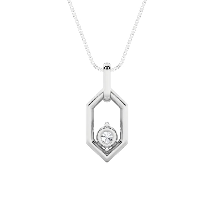 0.25Cttw Round Shaped Lab Grown Diamond (F/VS) Fancy Pendant in 14K White Gold