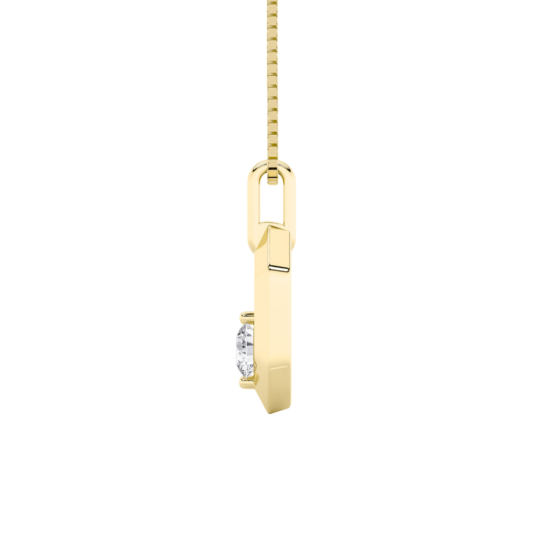 0.25Cttw Round Shaped Lab Grown Diamond (F/VS) Fancy Pendant in 14K Yellow Gold