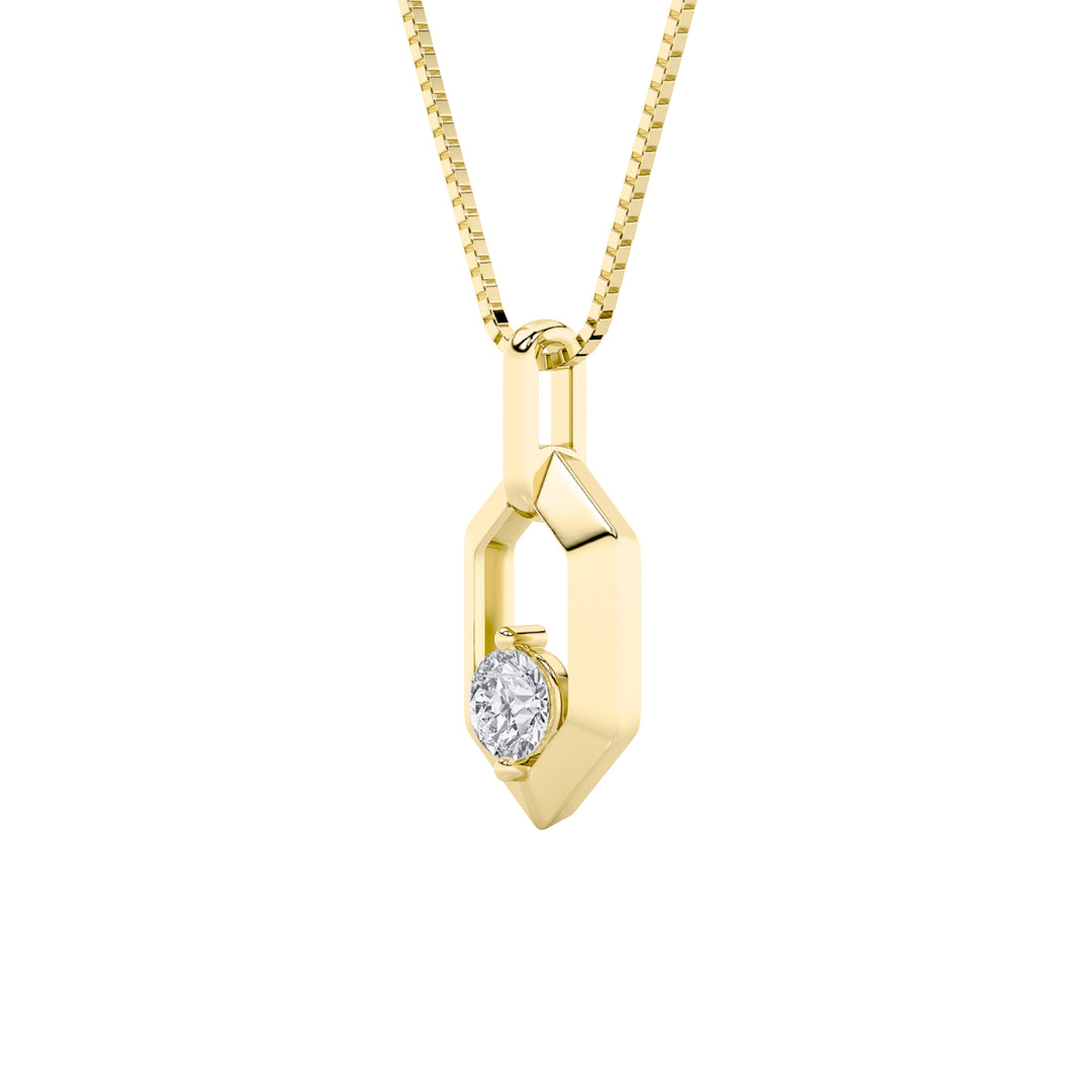 0.25Cttw Round Shaped Lab Grown Diamond (F/VS) Fancy Pendant in 14K Yellow Gold
