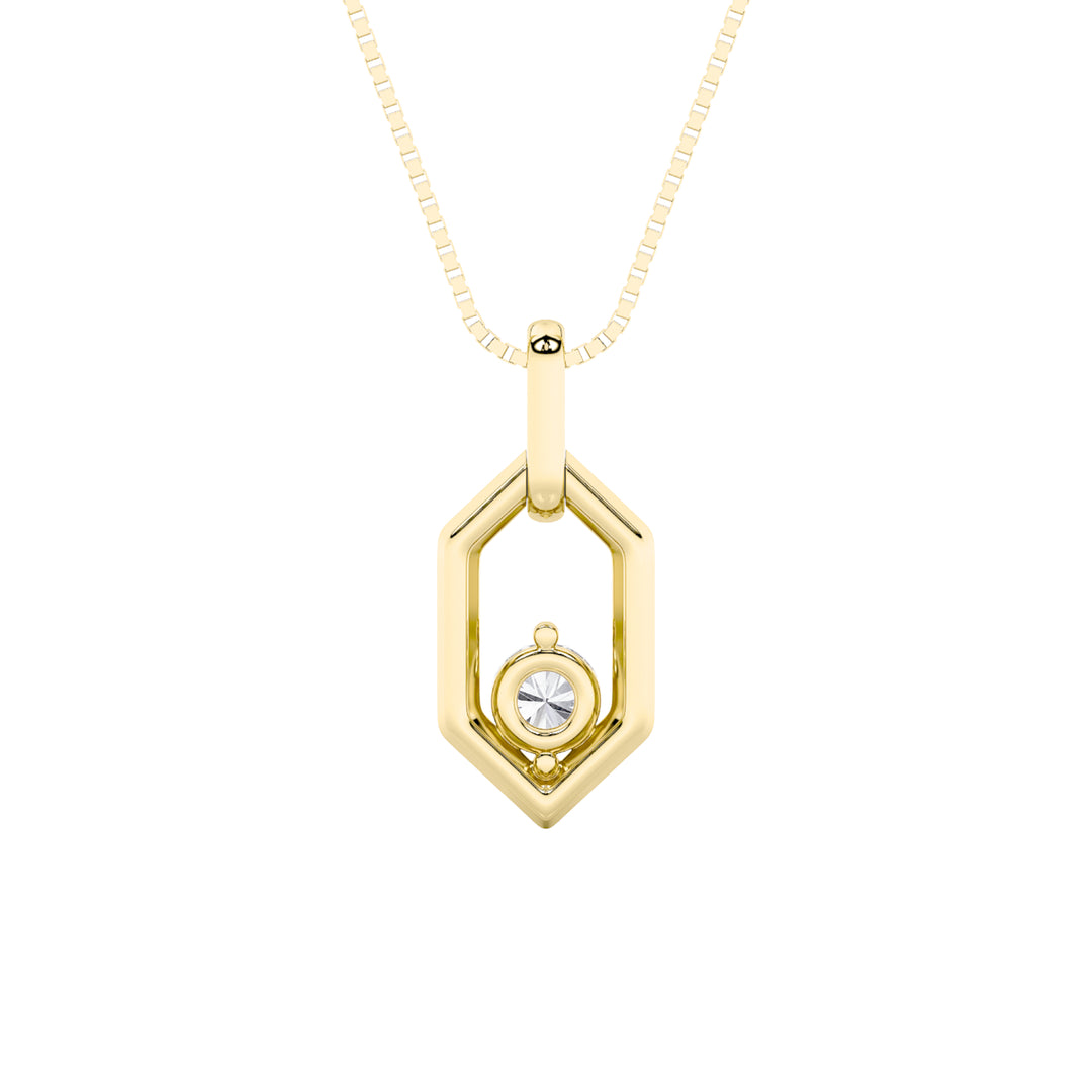 0.25Cttw Round Shaped Lab Grown Diamond (F/VS) Fancy Pendant in 14K Yellow Gold