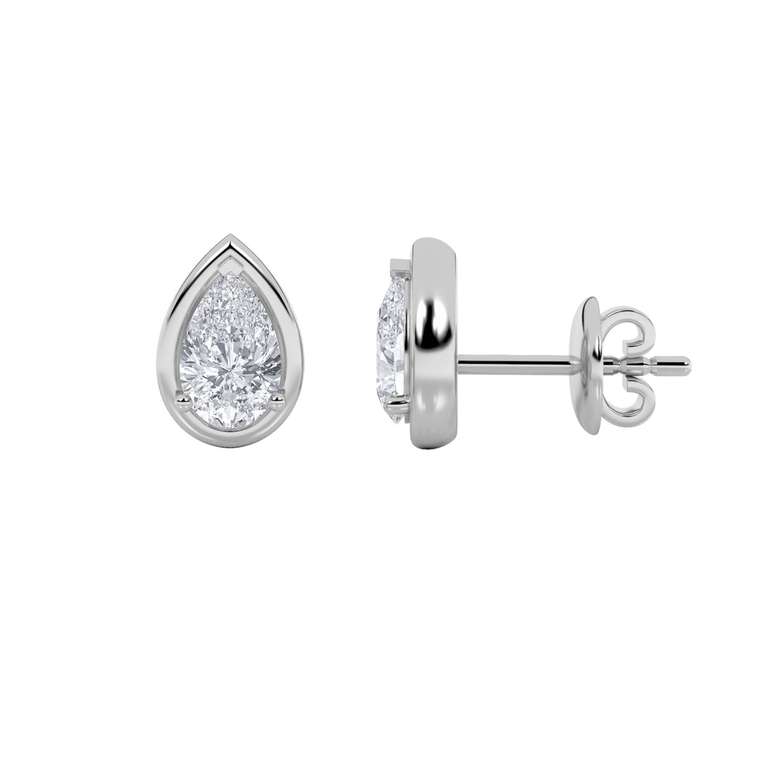 2Cttw Pear Shaped Lab Grown Diamond (F/VS) Stud Earrings in 14K Gold