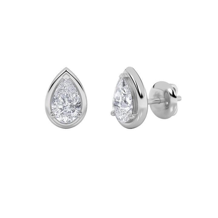 2Cttw Pear Shaped Lab Grown Diamond (F/VS) Stud Earrings in 14K Gold
