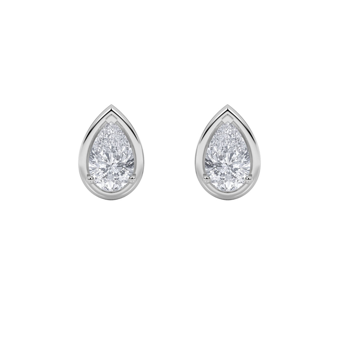 2Cttw Pear Shaped Lab Grown Diamond (F/VS) Stud Earrings in 14K Gold