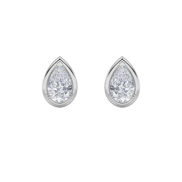 2Cttw Pear Shaped Lab Grown Diamond (F/VS) Stud Earrings in 14K Gold