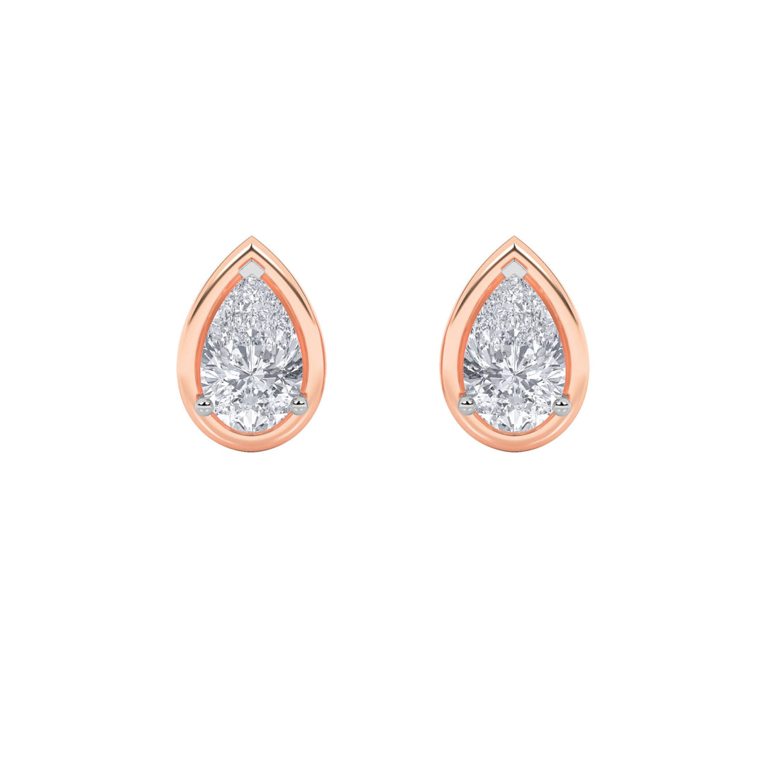 2Cttw Pear Shaped Lab Grown Diamond (F/VS) Stud Earrings in 14K Gold