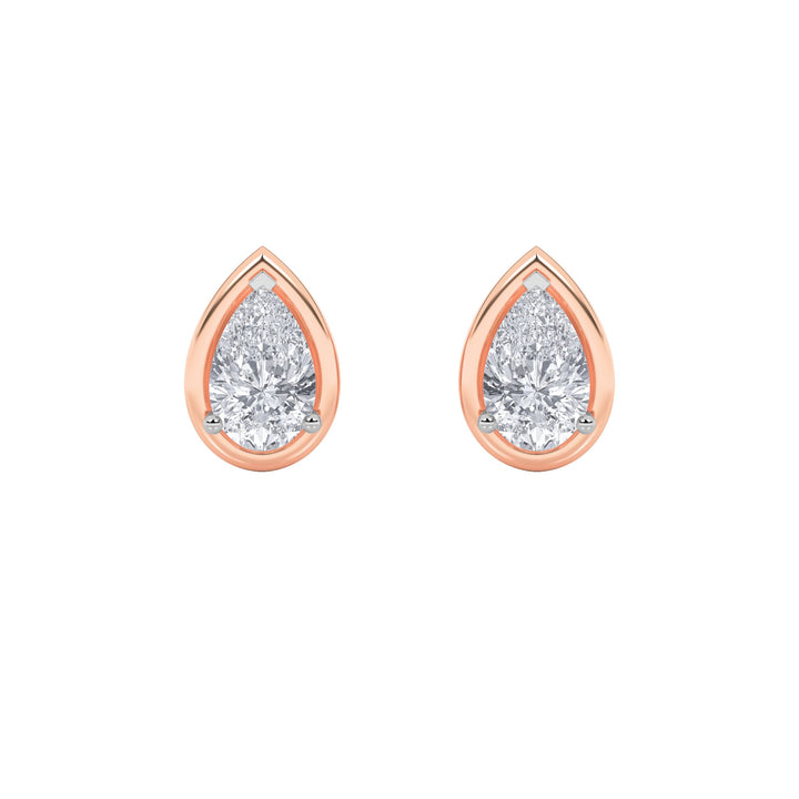 2Cttw Pear Shaped Lab Grown Diamond (F/VS) Stud Earrings in 14K Gold