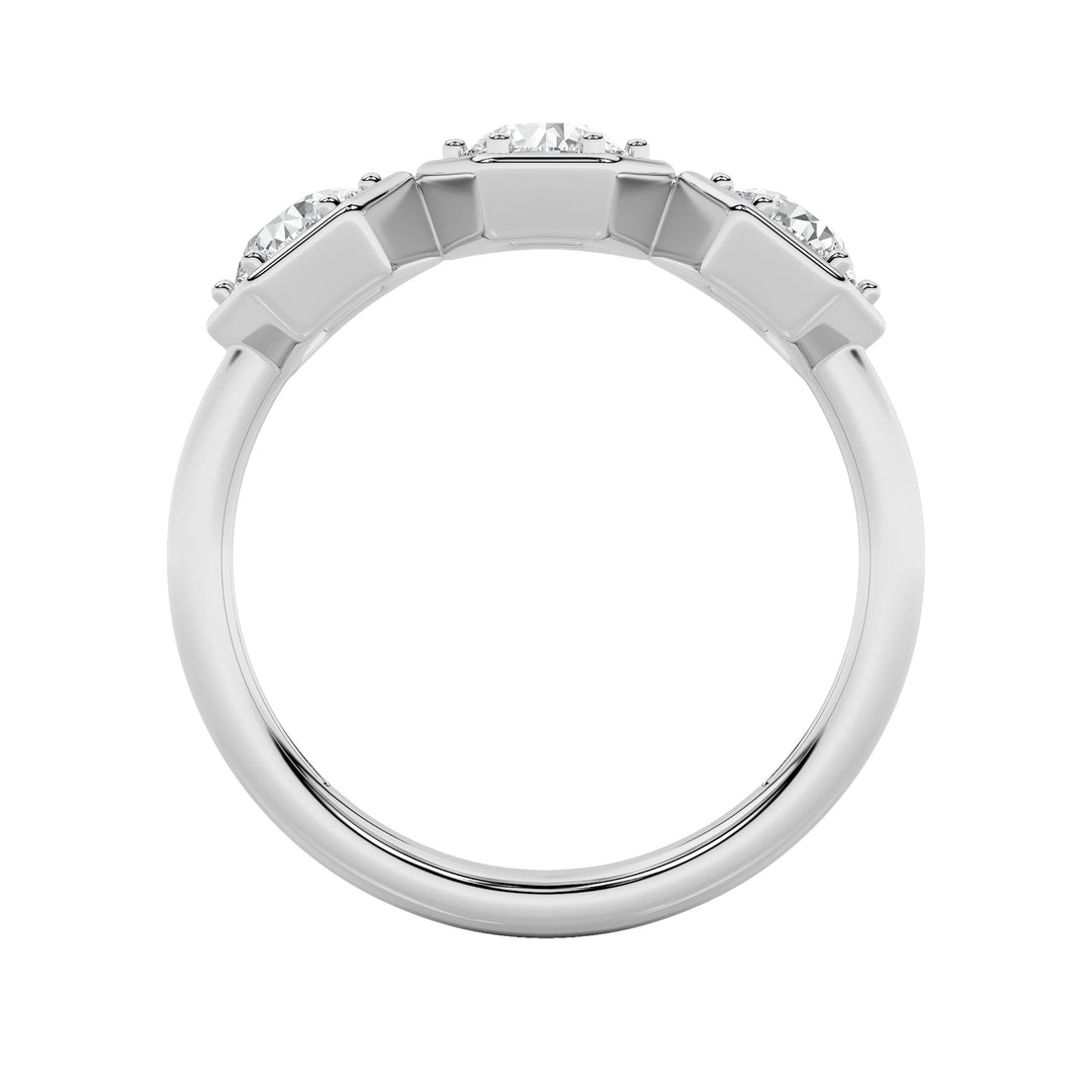 1Cttw Round Shaped Lab Grown Diamond (F/VS) ThreeStone Ring in 14K Gold
