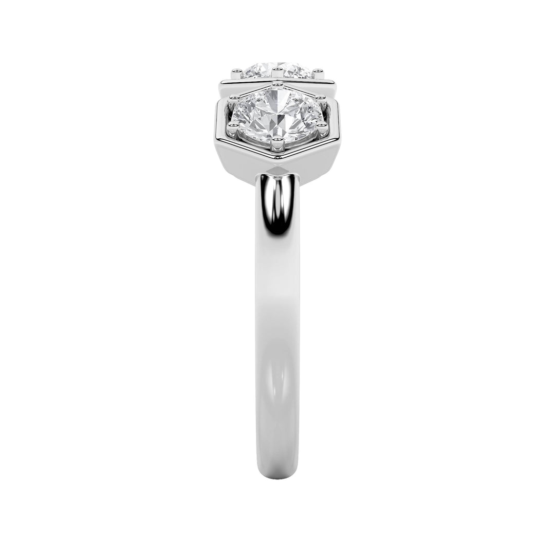 1Cttw Round Shaped Lab Grown Diamond (F/VS) ThreeStone Ring in 14K Gold