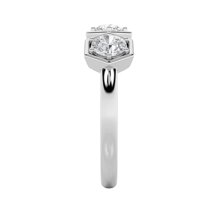1Cttw Round Shaped Lab Grown Diamond (F/VS) ThreeStone Ring in 14K Gold