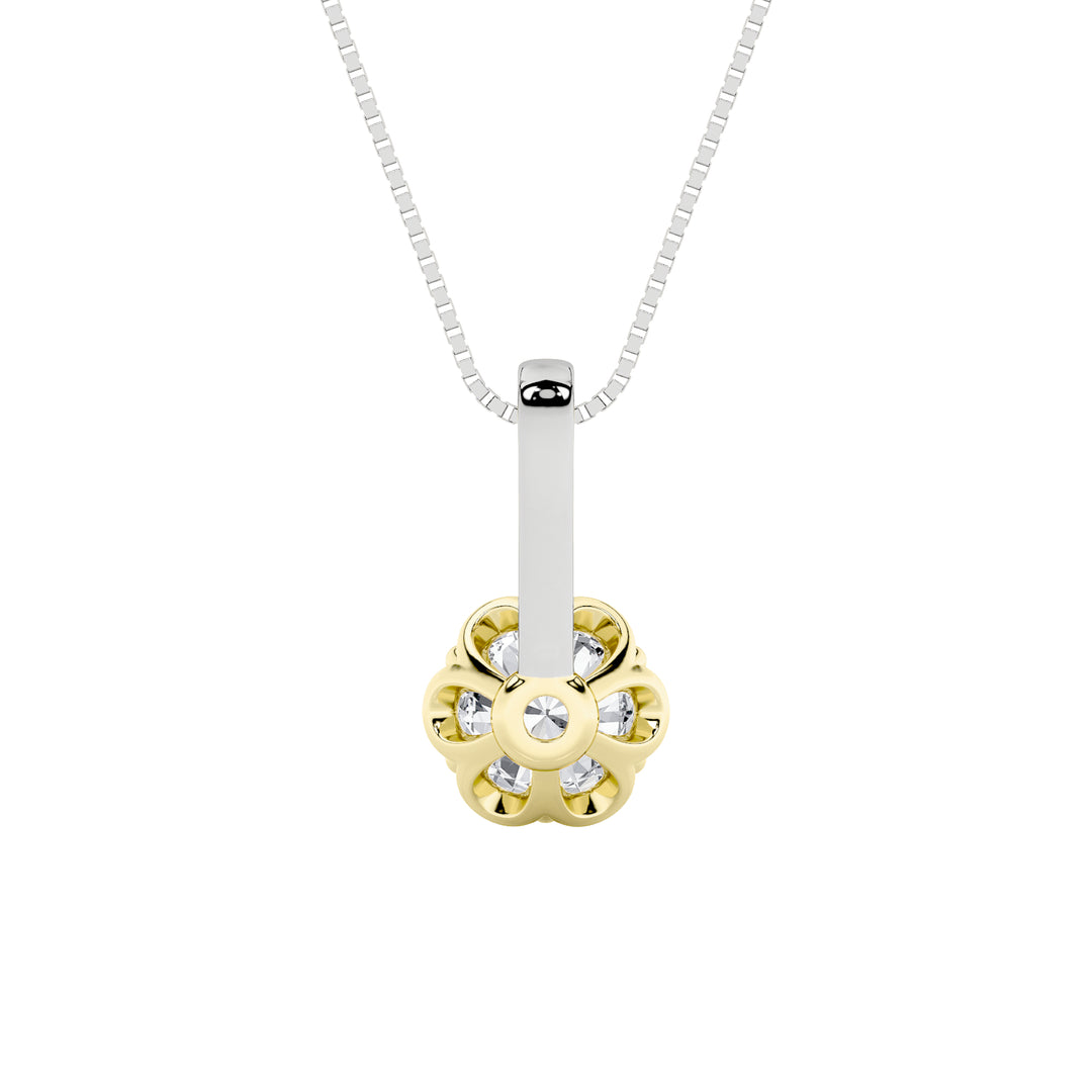 1.5Cttw Round Shaped Lab Grown Diamond (F/VS) TwoTone  Pendant in 14K Gold