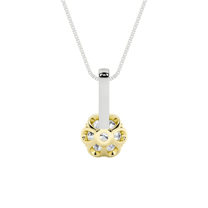 1.5Cttw Round Shaped Lab Grown Diamond (F/VS) TwoTone  Pendant in 14K Gold
