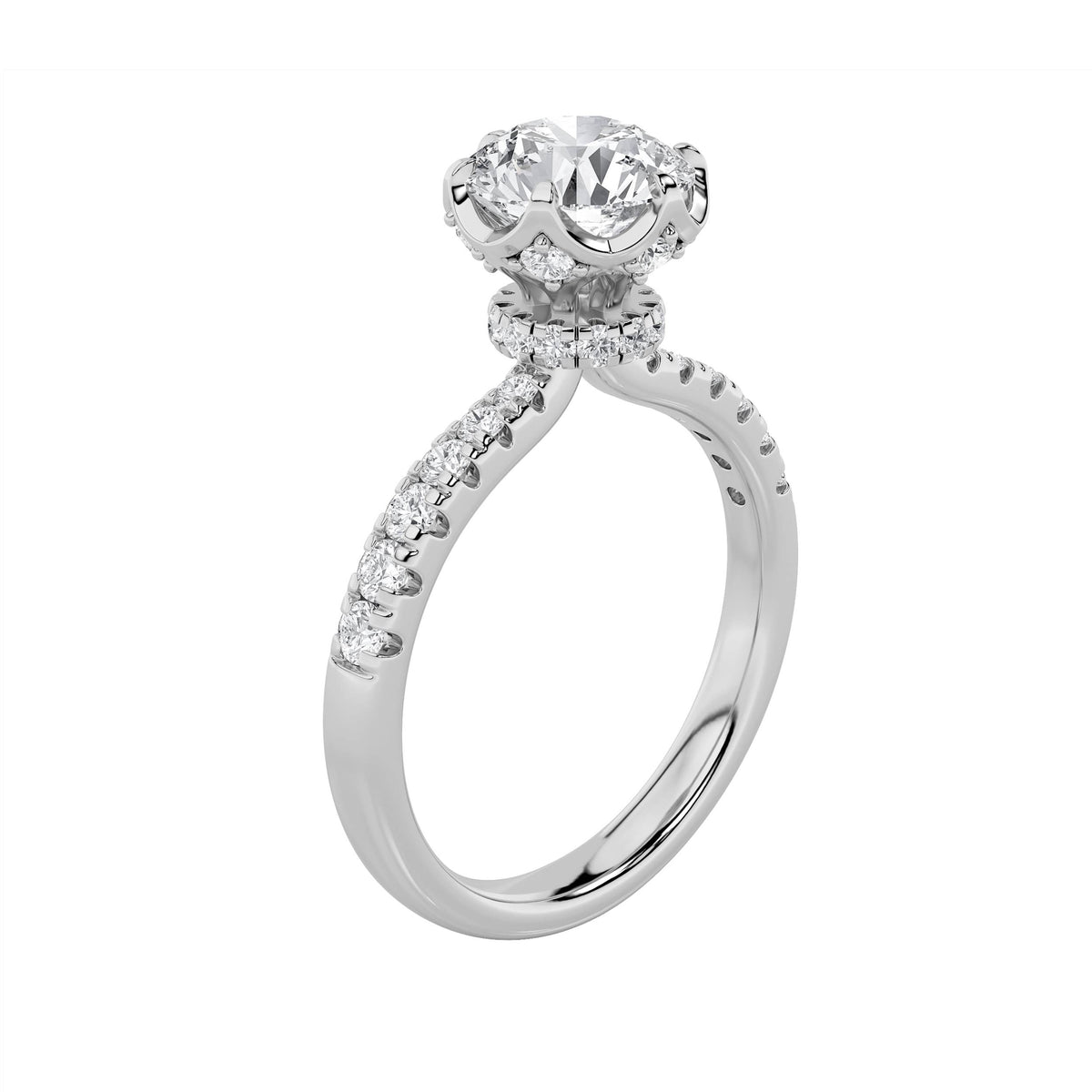 2Cttw Round Shaped Lab Grown Diamond (F/VS) Solitaire Engagement Ring in 14K Gold