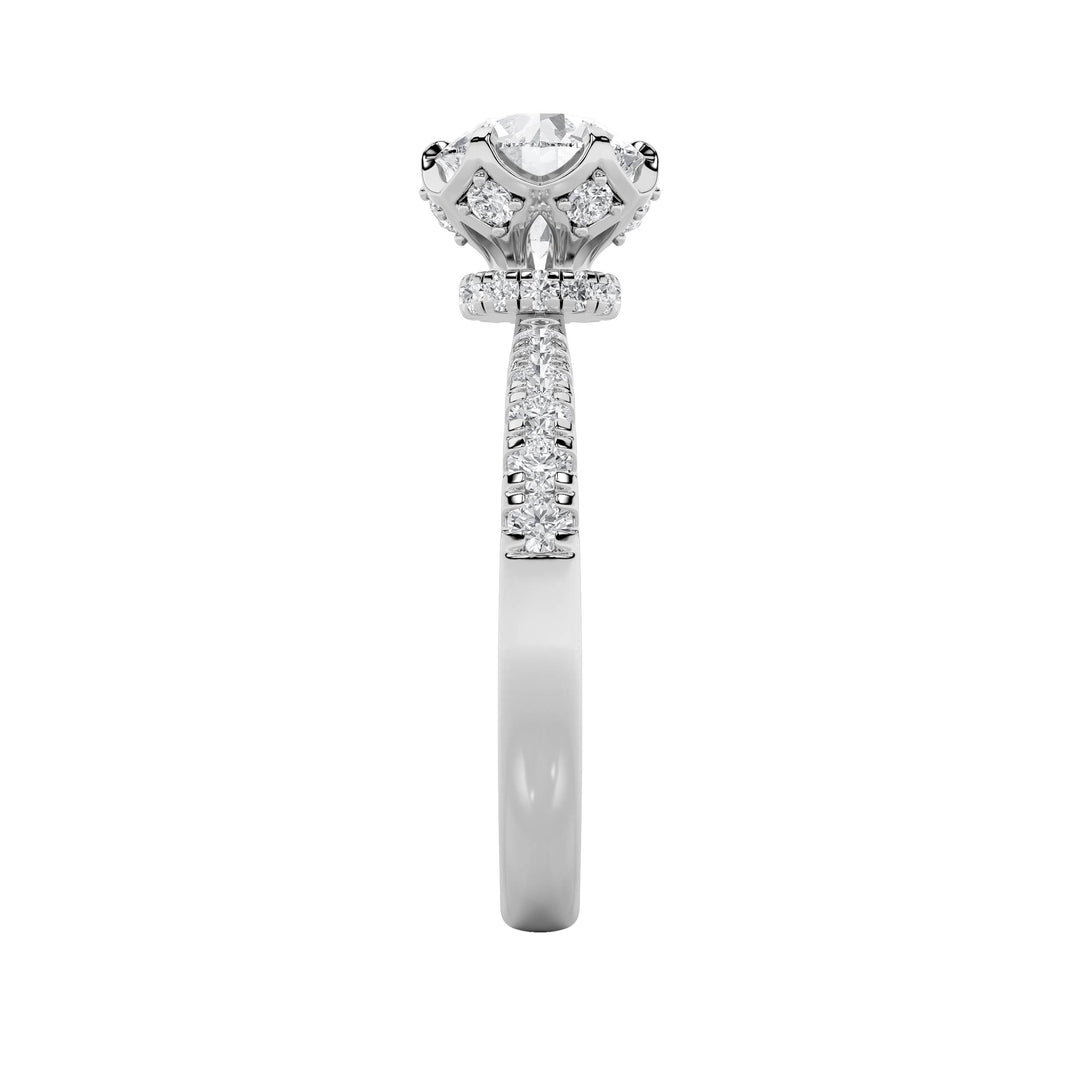 2Cttw Round Shaped Lab Grown Diamond (F/VS) Solitaire Engagement Ring in 14K Gold