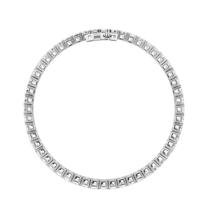 10Cttw Emerald Shaped Lab Grown Diamond (F/VS) Bracelet in 14K Gold