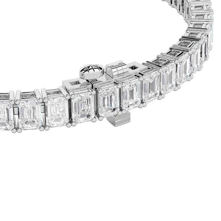 10Cttw Emerald Shaped Lab Grown Diamond (F/VS) Bracelet in 14K Gold