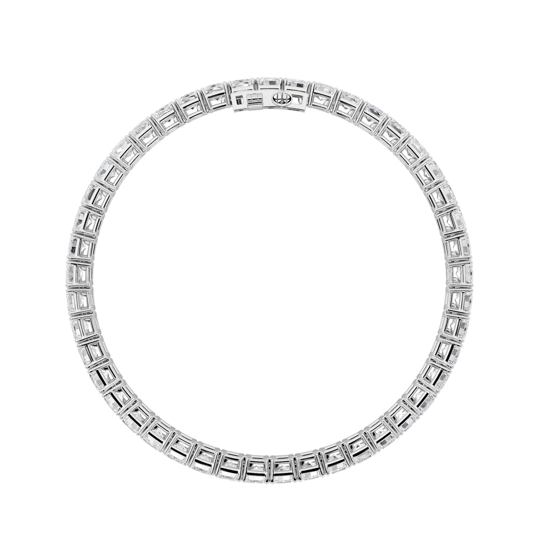 15Cttw Emerald Shaped Lab Grown Diamond North South Bracelet in 14K Gold (F/VS)