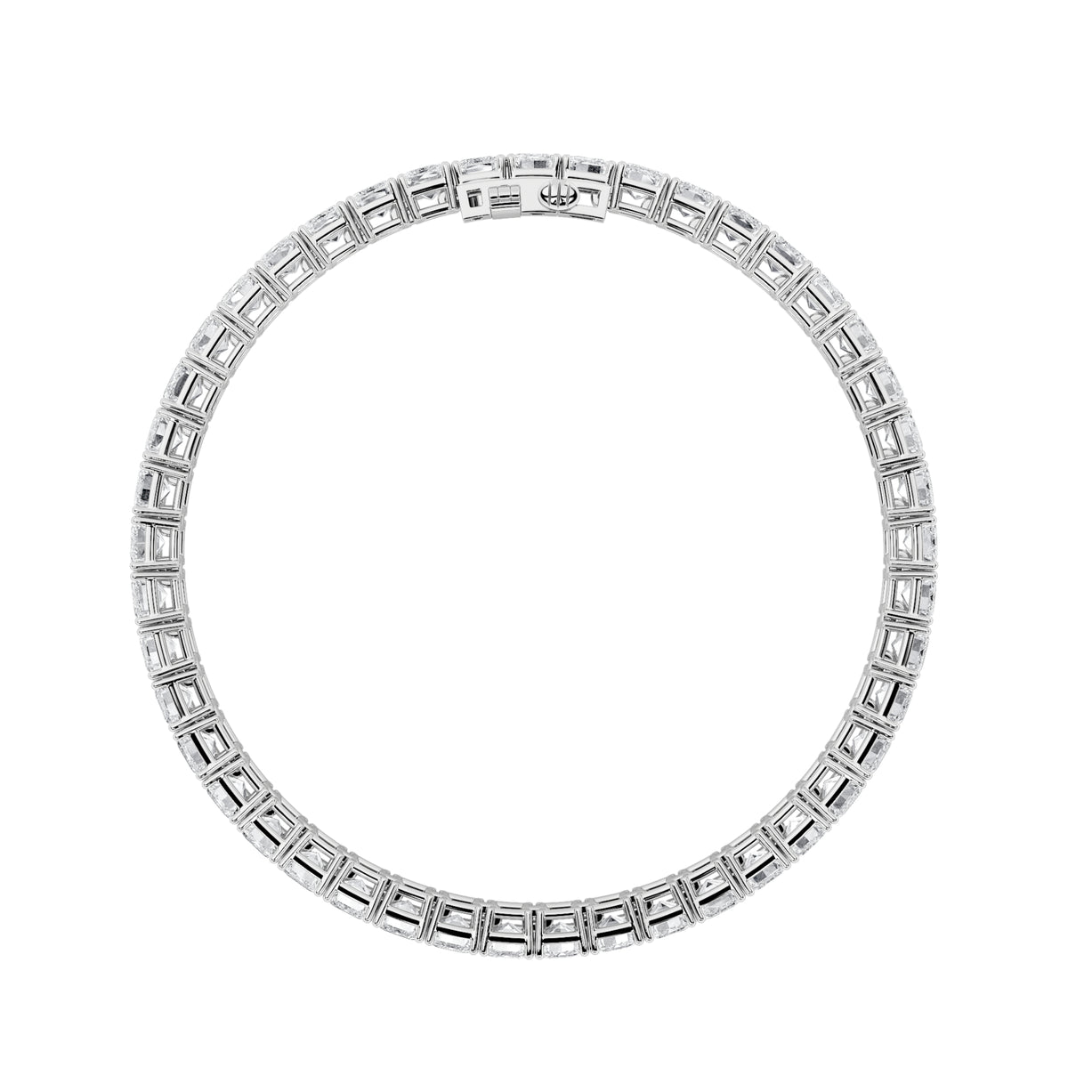 15Cttw Emerald Shaped Lab Grown Diamond North South Bracelet in 14K Gold (F/VS)