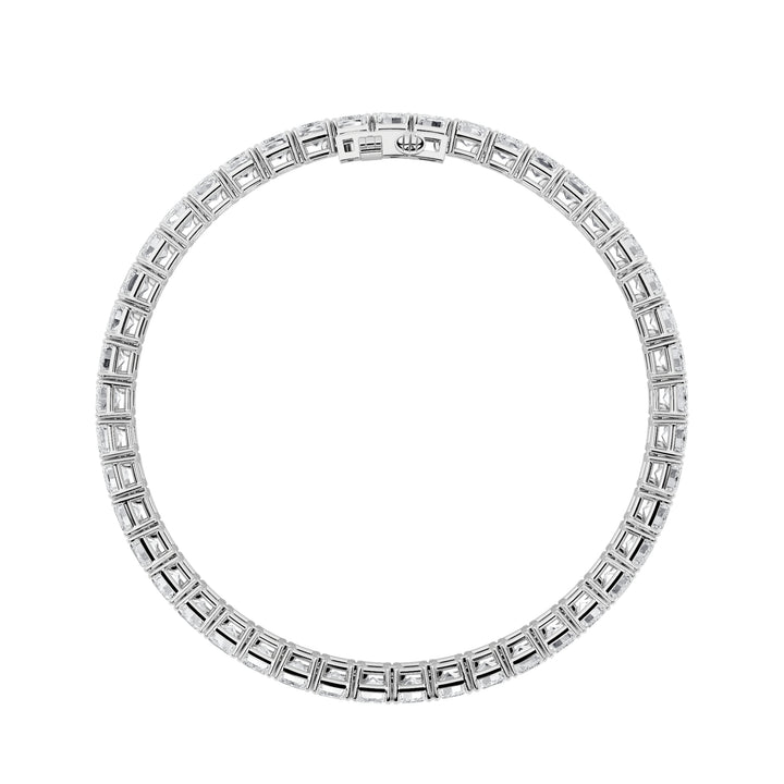 15Cttw Emerald Shaped Lab Grown Diamond North South Bracelet in 14K Gold (F/VS)