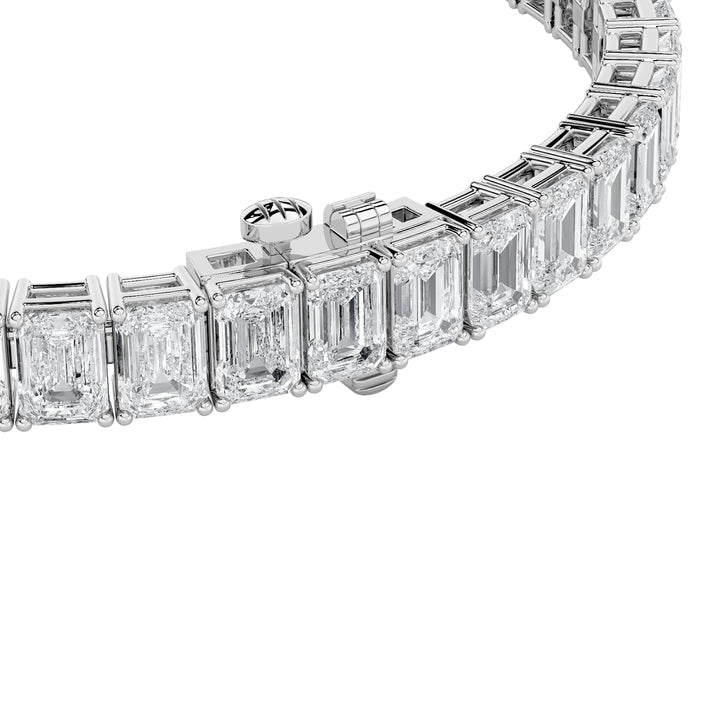 15Cttw Emerald Shaped Lab Grown Diamond North South Bracelet in 14K Gold (F/VS)