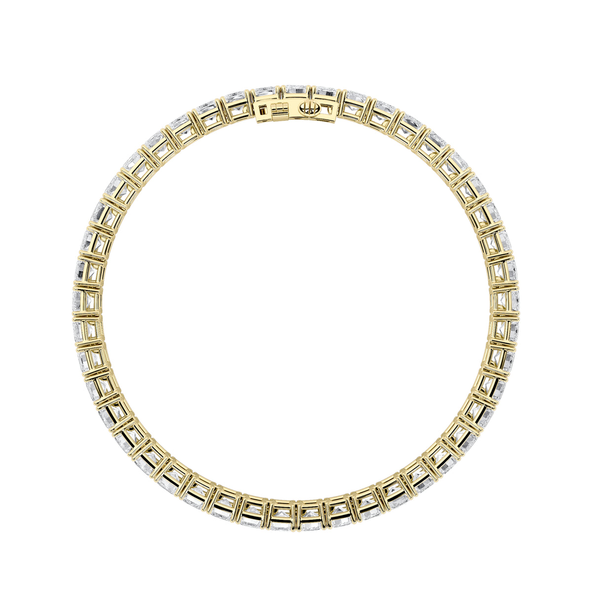 15Cttw Emerald Shaped Lab Grown Diamond North South Bracelet in 14K Gold (F/VS)