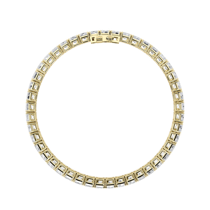 15Cttw Emerald Shaped Lab Grown Diamond North South Bracelet in 14K Gold (F/VS)