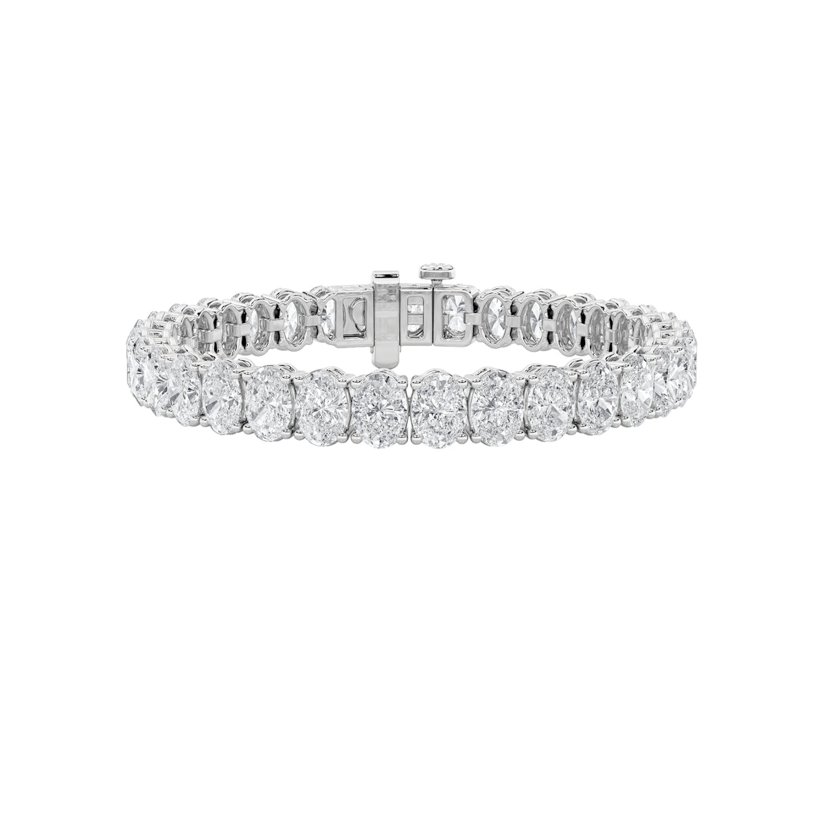 10Cttw Oval Shaped Lab Grown Diamond North South Bracelet in 14K Gold (F/VS)