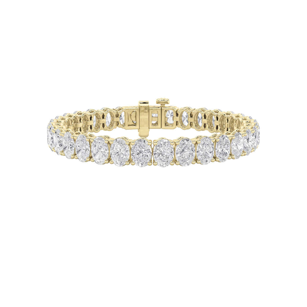 10Cttw Oval Shaped Lab Grown Diamond North South Bracelet in 14K Gold (F/VS)