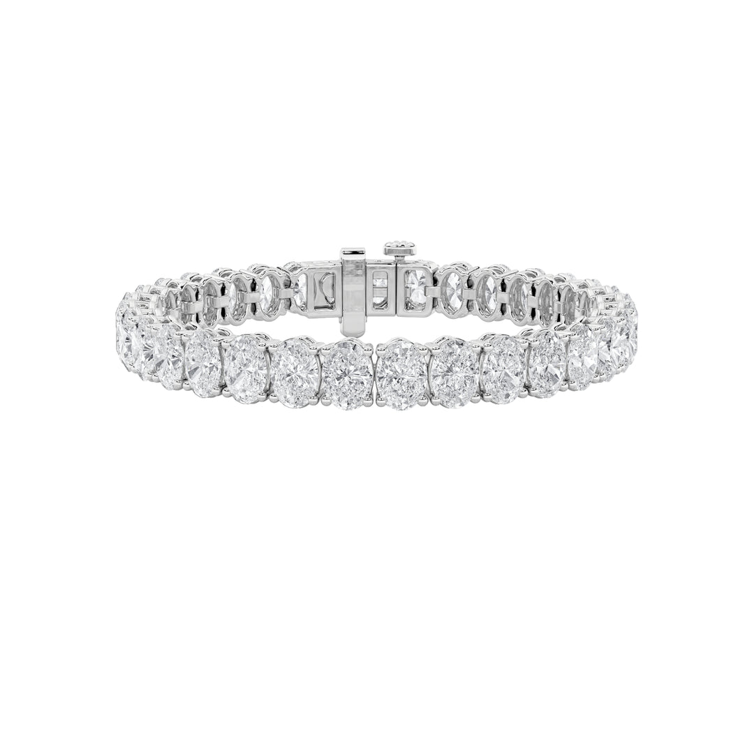 15Cttw Oval Shaped Lab Grown Diamond North South Bracelet in 14K Gold (F/VS)