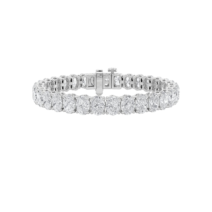 15Cttw Oval Shaped Lab Grown Diamond North South Bracelet in 14K Gold (F/VS)