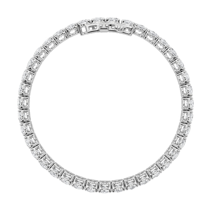 15Cttw Oval Shaped Lab Grown Diamond North South Bracelet in 14K Gold (F/VS)