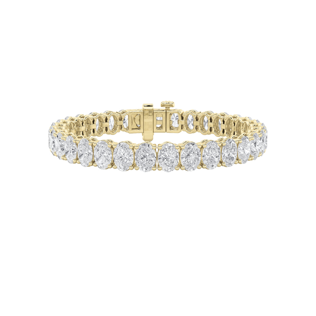 15Cttw Oval Shaped Lab Grown Diamond North South Bracelet in 14K Gold (F/VS)