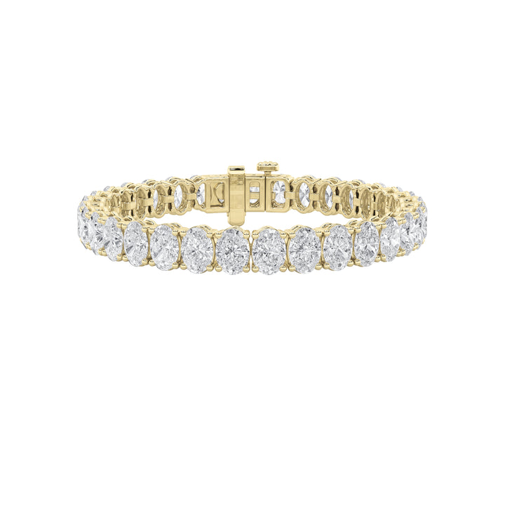 15Cttw Oval Shaped Lab Grown Diamond North South Bracelet in 14K Gold (F/VS)