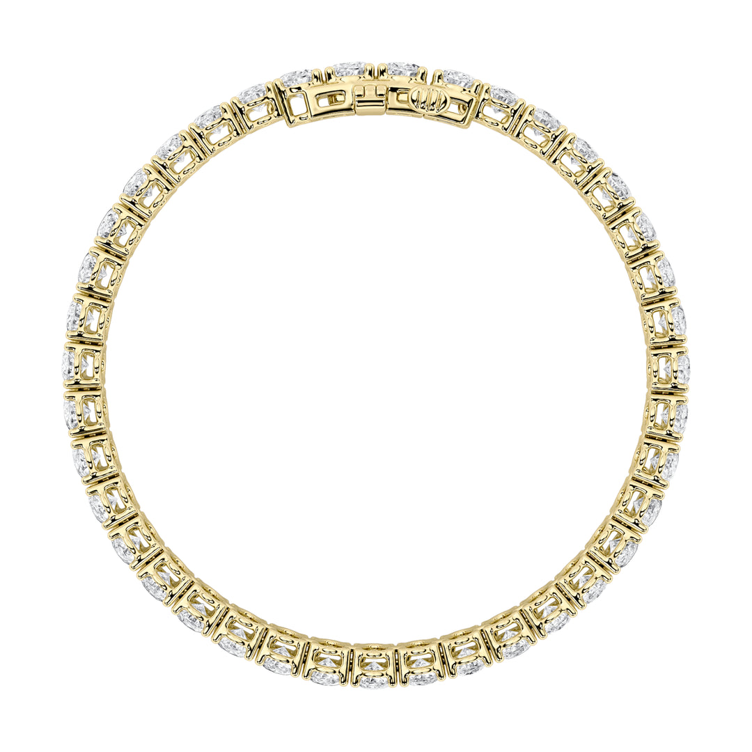 15Cttw Oval Shaped Lab Grown Diamond North South Bracelet in 14K Gold (F/VS)