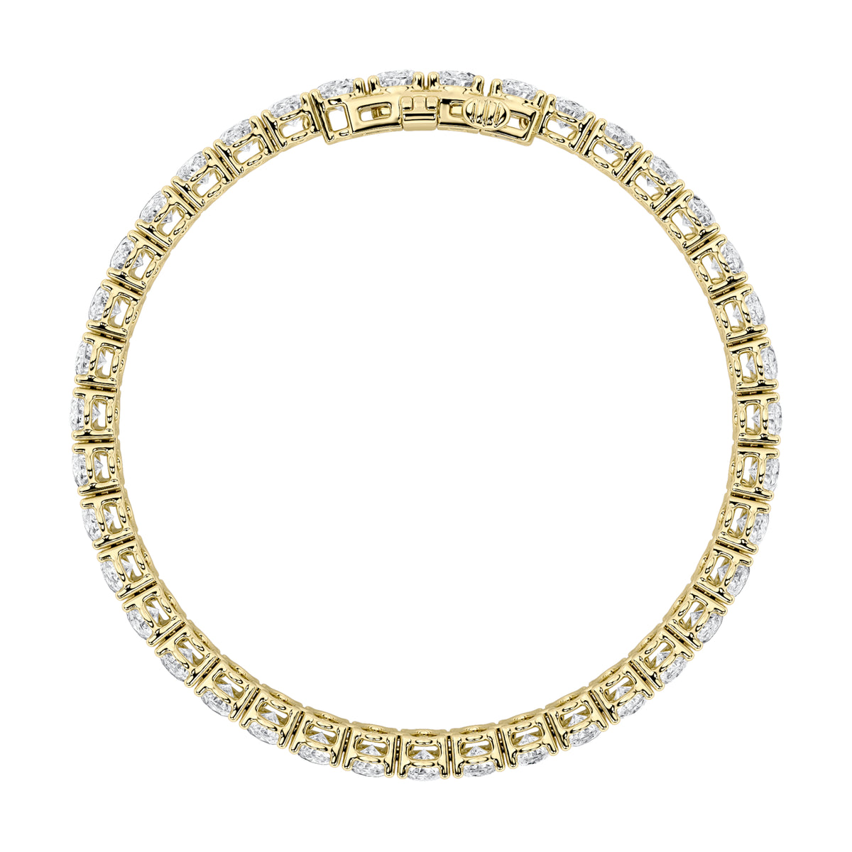 15Cttw Oval Shaped Lab Grown Diamond North South Bracelet in 14K Gold (F/VS)