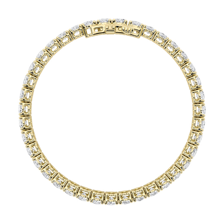 15Cttw Oval Shaped Lab Grown Diamond North South Bracelet in 14K Gold (F/VS)
