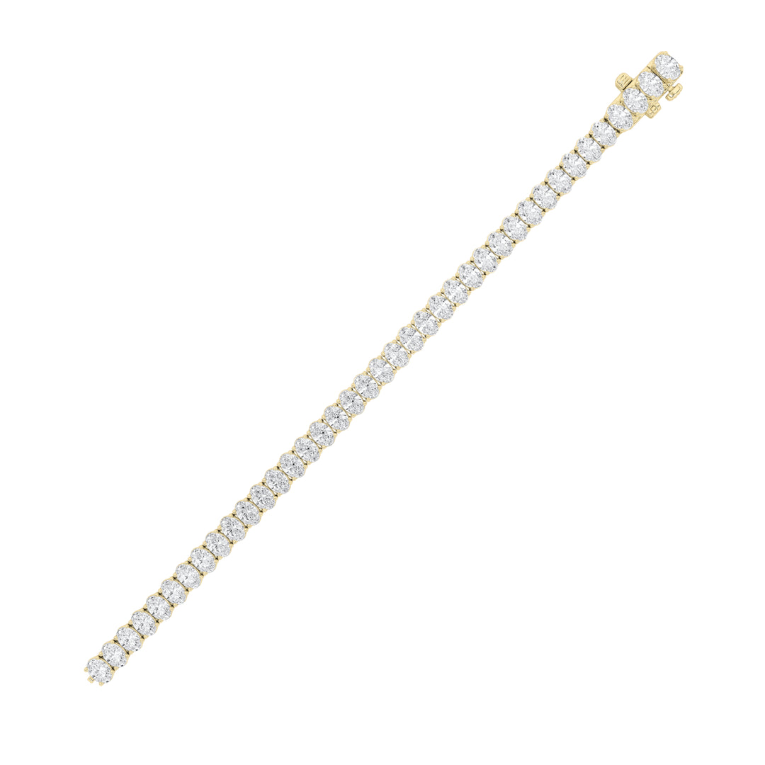 15Cttw Oval Shaped Lab Grown Diamond North South Bracelet in 14K Gold (F/VS)