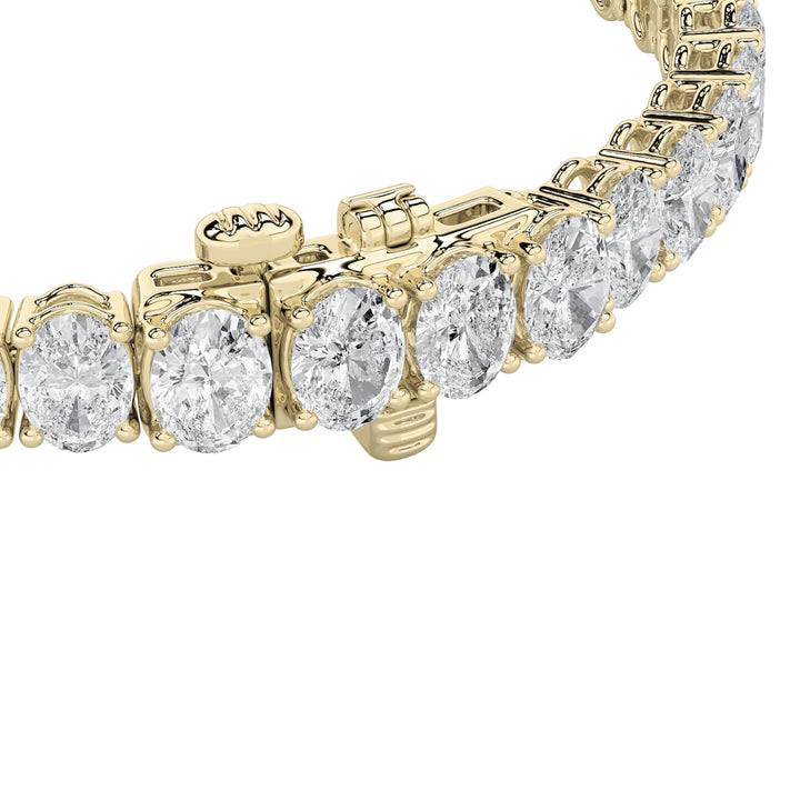15Cttw Oval Shaped Lab Grown Diamond North South Bracelet in 14K Gold (F/VS)