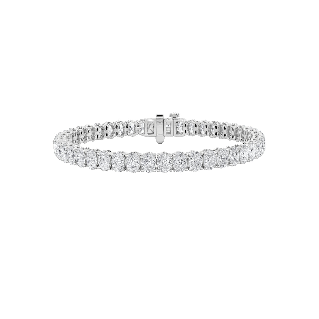6Cttw Oval Shaped Lab Grown Diamond North South Bracelet in 14K Gold (F/VS)