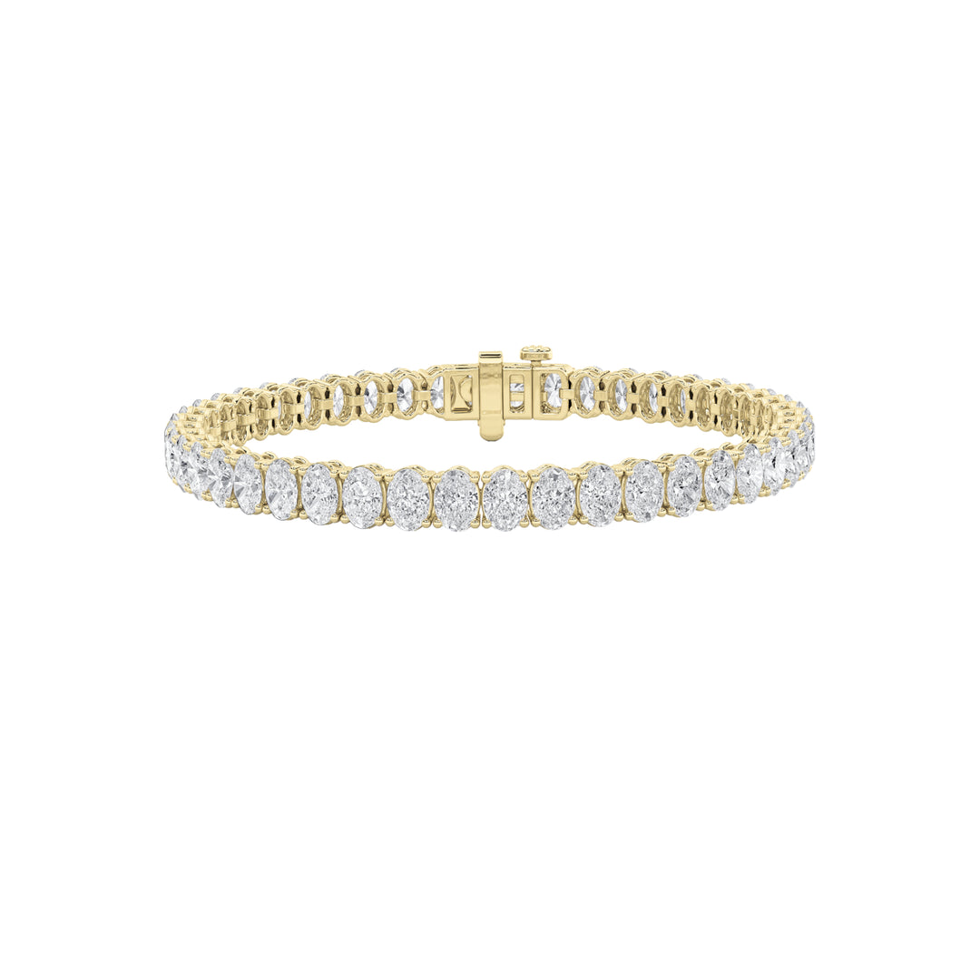 8.25Cttw Oval Shaped Lab Grown Diamond North South Bracelet in 14K Gold (F/VS)