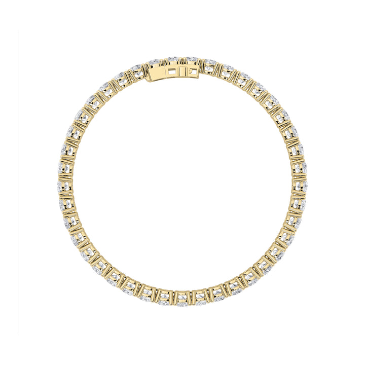 10Cttw Round Shaped Lab Grown Diamond Tennis Bracelet in 14K Gold (F/VS)