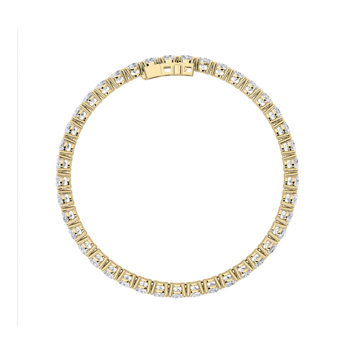 12Cttw Round Shaped Lab Grown Diamond Tennis Bracelet in 14K Gold (F/VS)