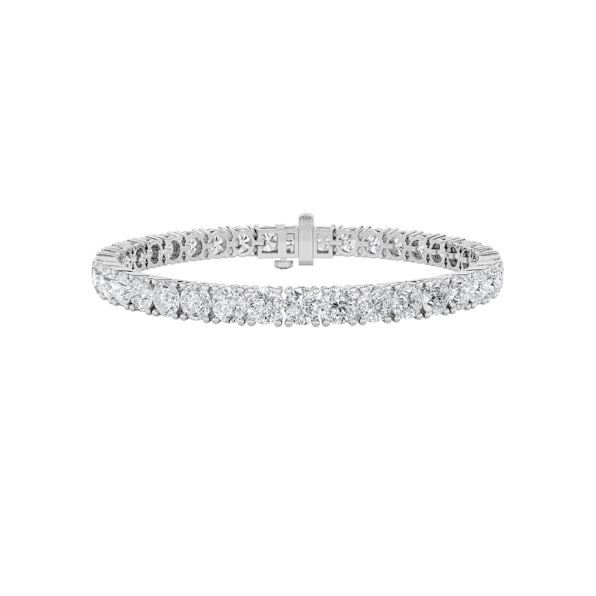 15Cttw Round Shaped Lab Grown Diamond Tennis Bracelet in 14K Gold (F/VS)