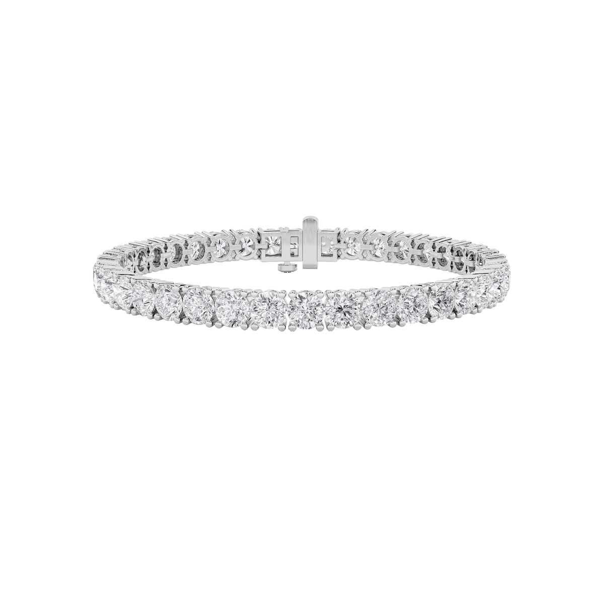 15Cttw Round Shaped Lab Grown Diamond Tennis Bracelet in 14K Gold (F/VS)